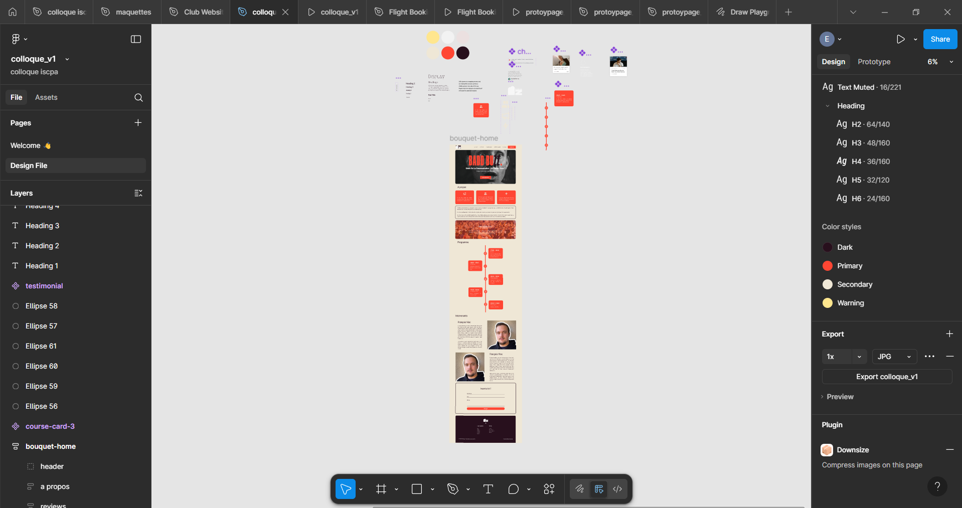 Aperçu du plan de travail figma