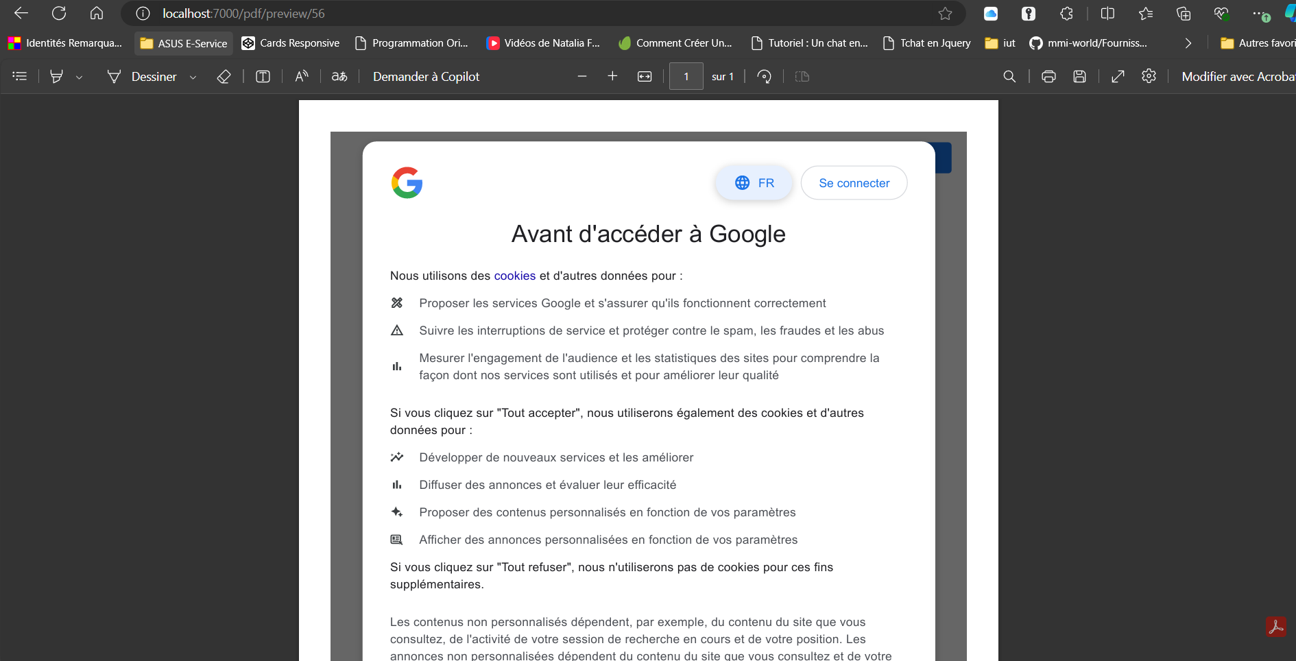 Exemple d'un PDF généré