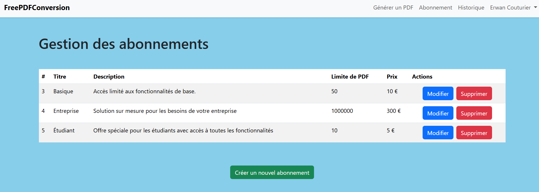 Page de soumission d'URL